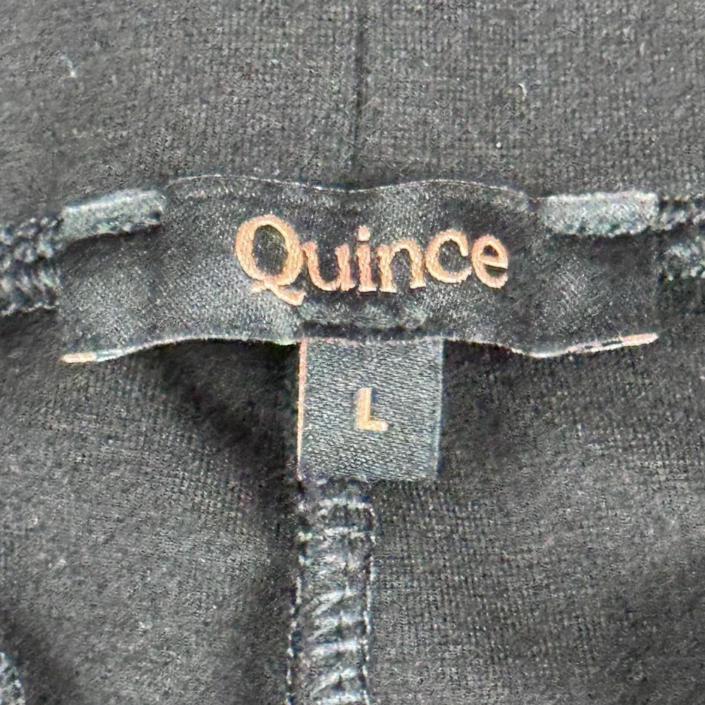 Quince Women's Black Stretch Wide-Leg Crop Pants sz Large